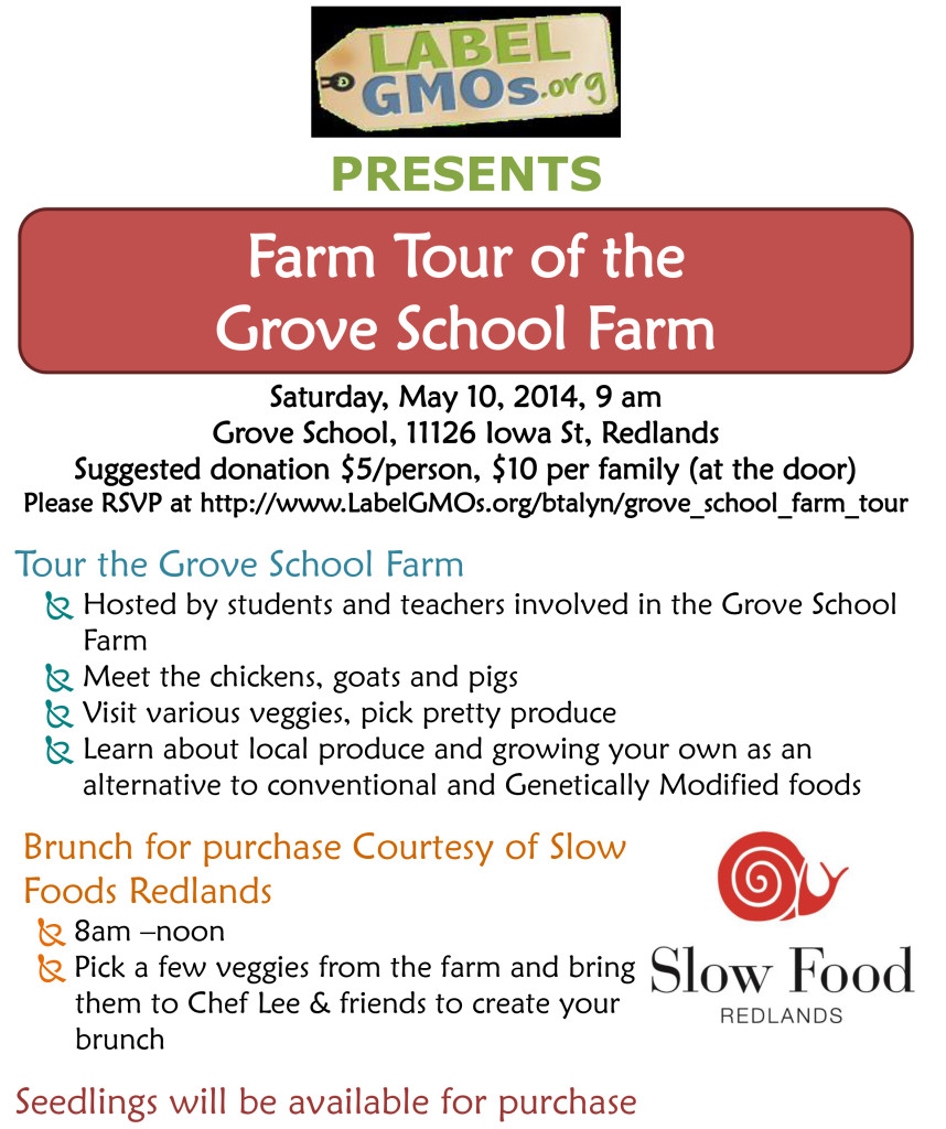 grove school farm tour flier